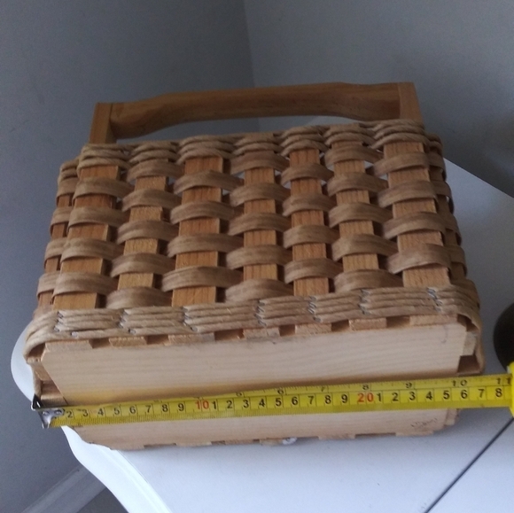 boho wicker rattan picnic basket utensils office - Picture 8 of 9